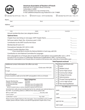 AATF Membership Application Form