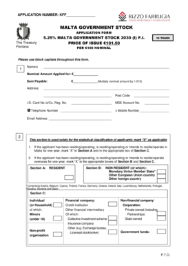 Malta Government Stock Application Form