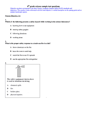 Fillable Online baschools 8th grade science sample test questions Fax ...