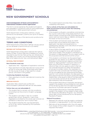 NSW Government Schools Acknowledgement of Terms and Conditions