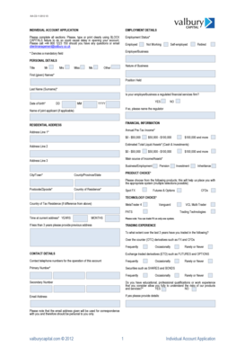 Individual Account Application Form