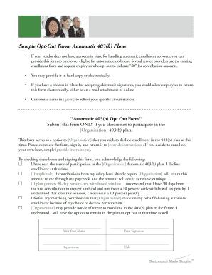 Automatic 403(b) Opt-Out Form