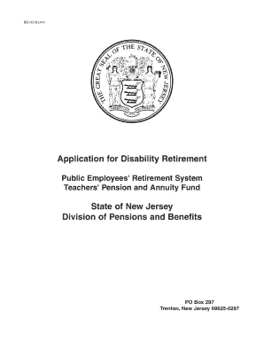 New Jersey Disability Retirement Application