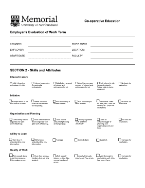 Employer's Evaluation of Work Term