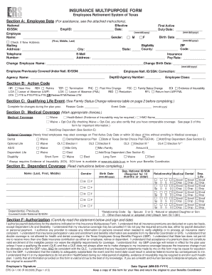 Texas Employee Insurance Multipurpose Form