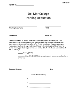 Parking form. Form GI-1180 - dmc122011 delmar