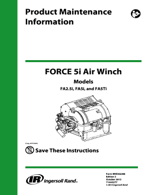 Ingersoll Rand Force 5i Air Winch Maintenance Form
