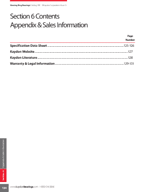 Slewing Ring Bearings Specification Data Sheet