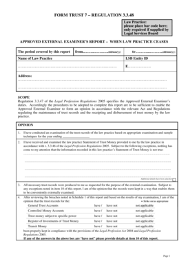 Approved External Examiner's Report - Law Practice Trust