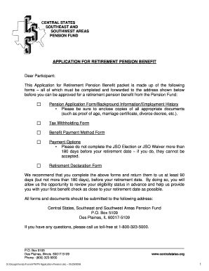 Central States Pension Fund Application