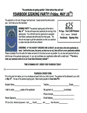 Yearbook Signing Party Flyer & Order Form - dentonisd