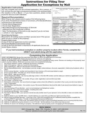 Florida Homestead Exemption Application