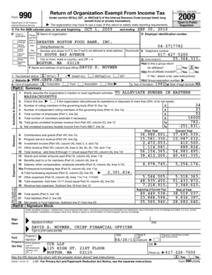 Form 990 Tax Return for Exempt Organizations