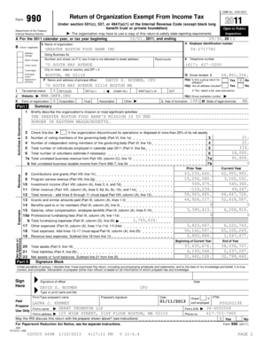 Form 990 Tax Return for Exempt Organizations