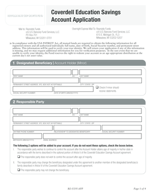 Coverdell Education Savings Account Application