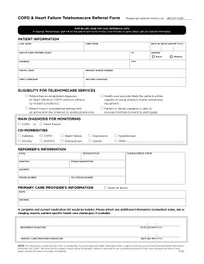 COPD & Heart Failure Telehomecare Referral Form