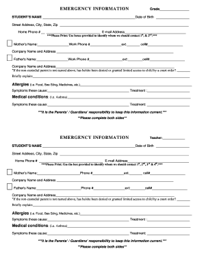 Emergency Information Form