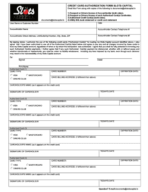 Credit Card Authorization Form