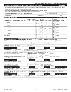 Humana Employee Enrollment Form