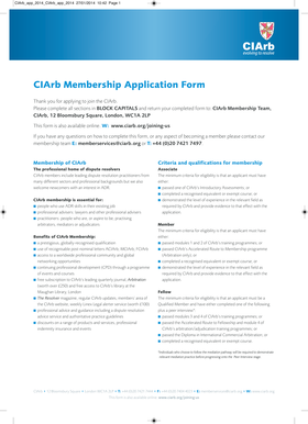 CIArb Membership Application Form