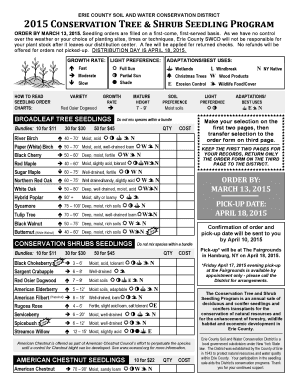 Erie County Tree and Shrub Seedling Order Form