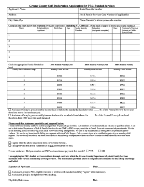 Greene County PRC-Funded Services Application