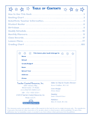 Lesson Plan and Record Book