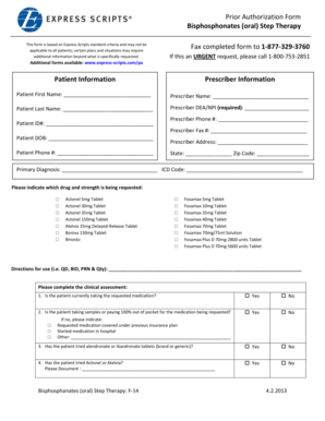 Bisphosphonates Prior Authorization Form