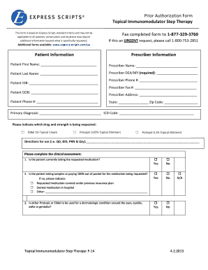 Topical Immunomodulator Step Therapy Prior Authorization Form