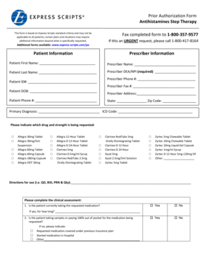 Antihistamines Step Therapy Prior Authorization Form