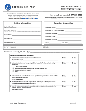 Zetia Prior Authorization Form