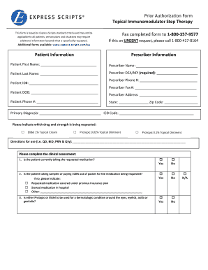 Topical Immunomodulator Step Therapy Prior Authorization Form