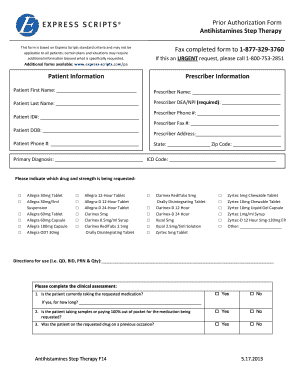 Antihistamines Step Therapy Prior Authorization Form