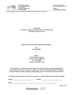 TRICARE Physician Application Form