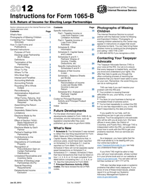 2012 Instructions for Form 1065-B. Instructions for Form 1065-B, U.S. Return of Income for Electing Large Partnerships - irs