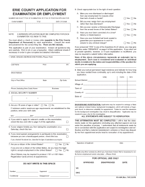 Erie County Employment Application