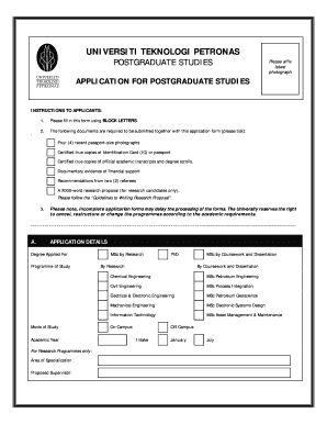 Postgraduate Studies Application Form