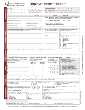 Employee Incident Report Form
