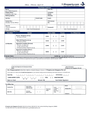 iProperty.com Singapore Advertisement Package Purchase Contract