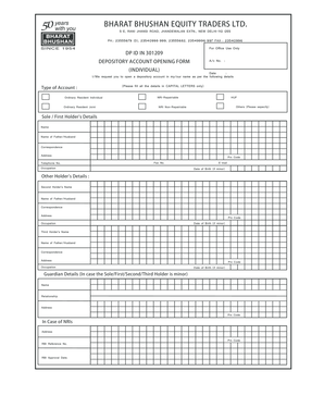 Depository Account Opening Form