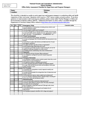 NOAA Office Safety Assessment Checklist