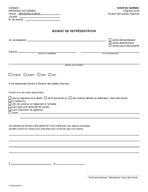 Mandat de représentation