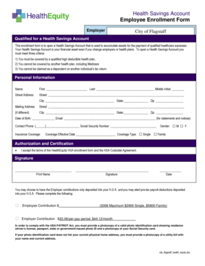 Health Savings Account Employee Enrollment Form