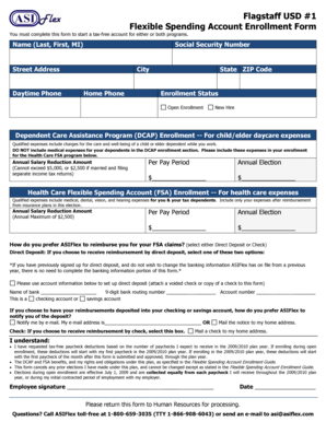Flexible Spending Account Enrollment Form