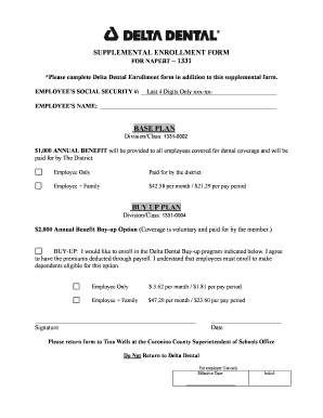 Supplemental Dental Enrollment Form