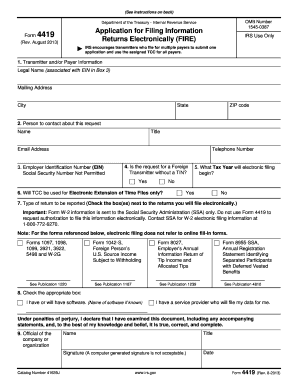 IRS Form 4419 Application for Electronic Filing