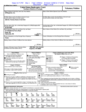 US Bankruptcy Court Voluntary Petition
