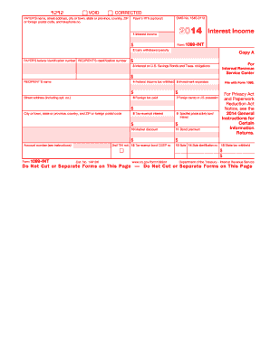 IRS Form 1099-INT 2014