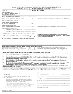 Disability Claim Form