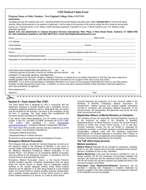 CISI Medical Claim Form